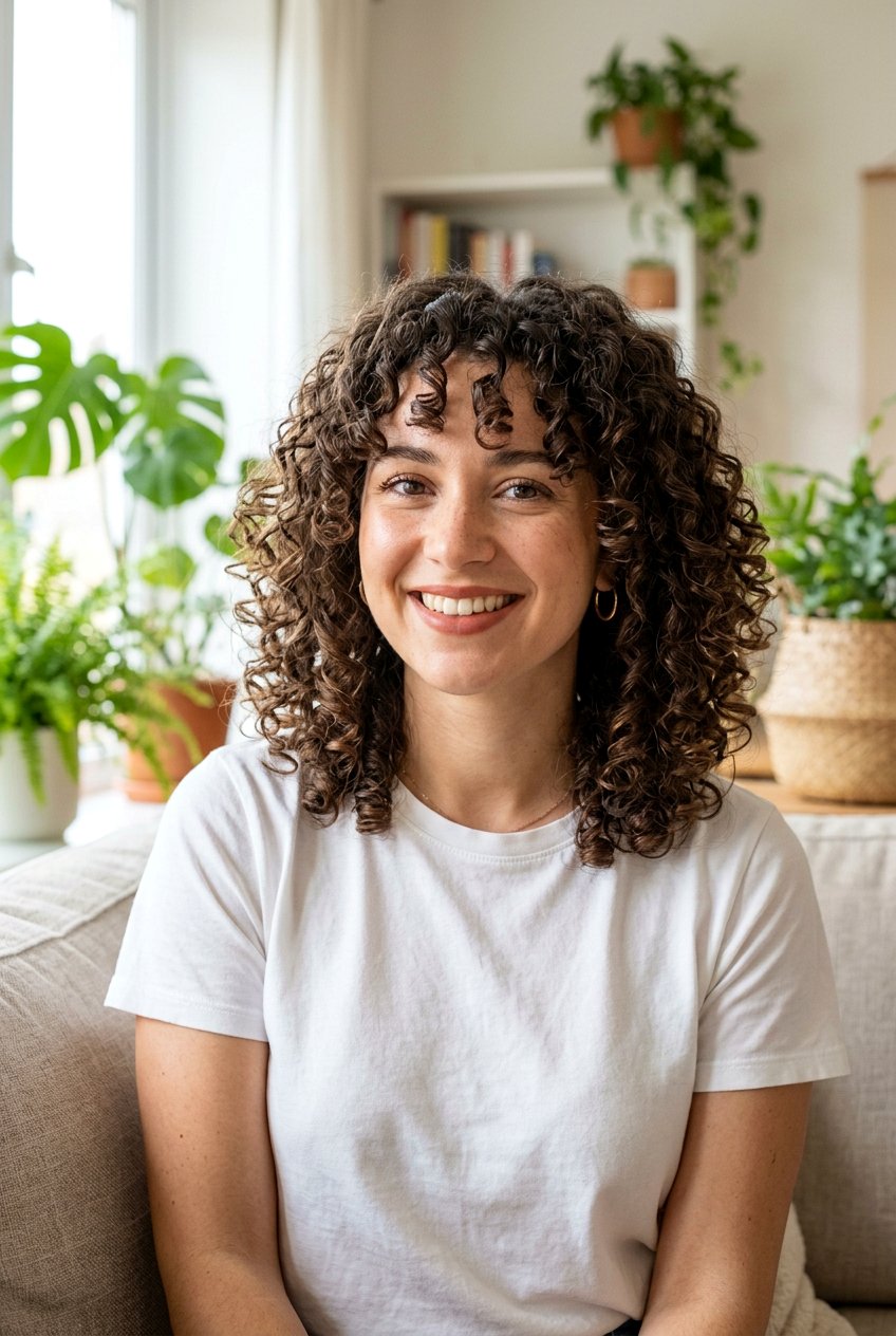 Natural Curly Haircut with Soft Face Framing - 20 curly cut with face framing pieces - 20 curly cut with face framing pieces