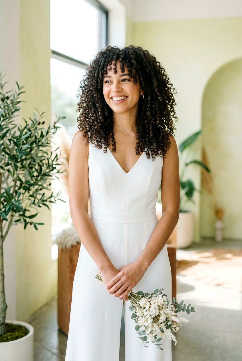 Natural Curly Shag - 20 simple bridal curls for outdoor wedding - 20 simple bridal curls for outdoor wedding