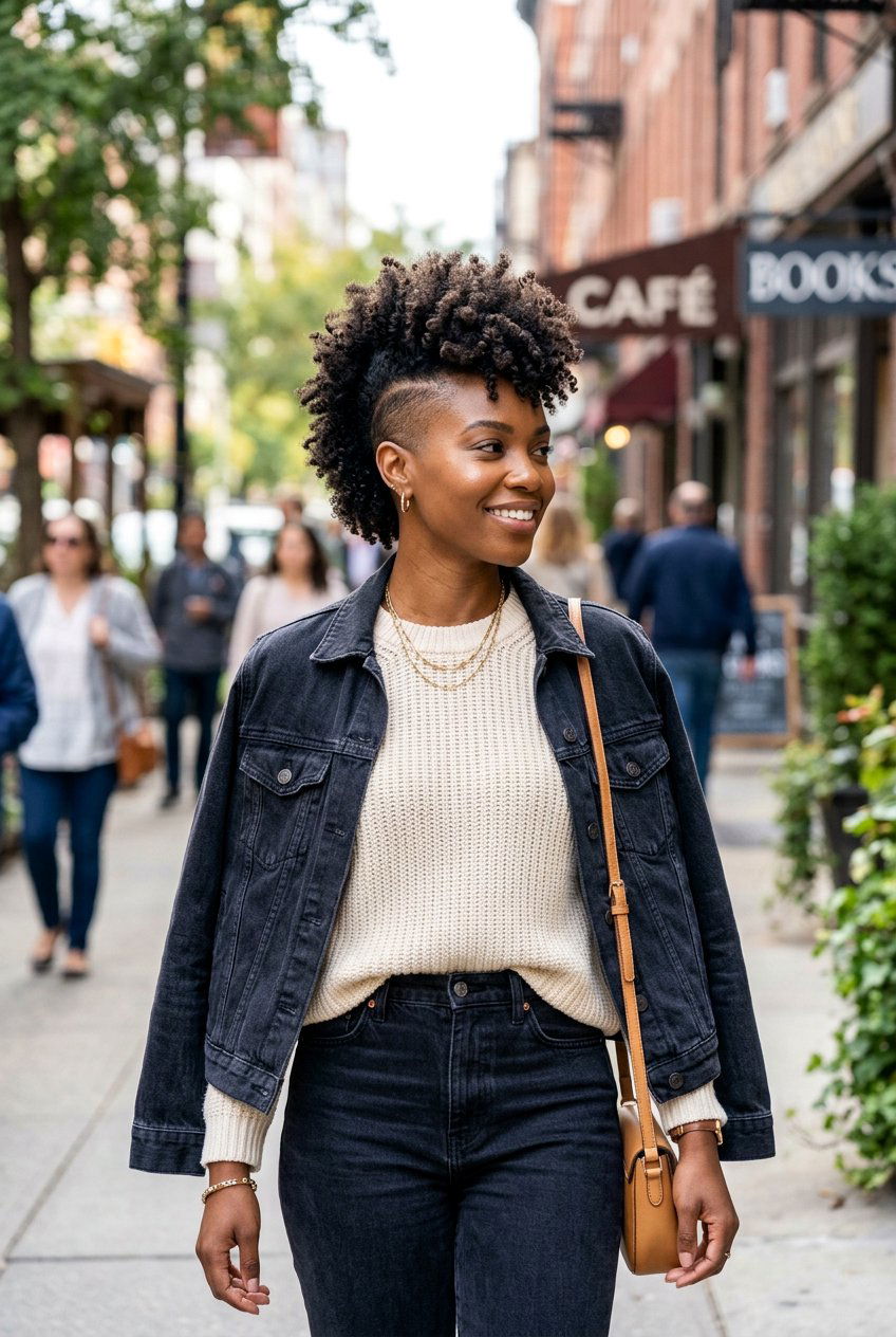 Natural Faux Hawk with Shaved Sides - 20 natural hairstyle with shaved sides - 20 natural hairstyle with shaved sides