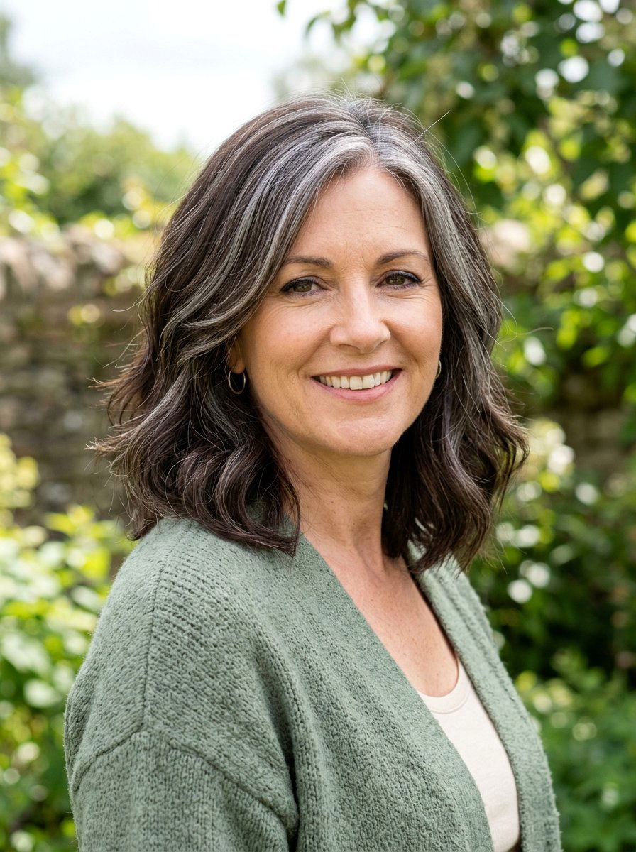 Natural Gray Blending Highlights on Dark Hair - 20 silver blending highlights for dark hair - 20 silver blending highlights for dark hair