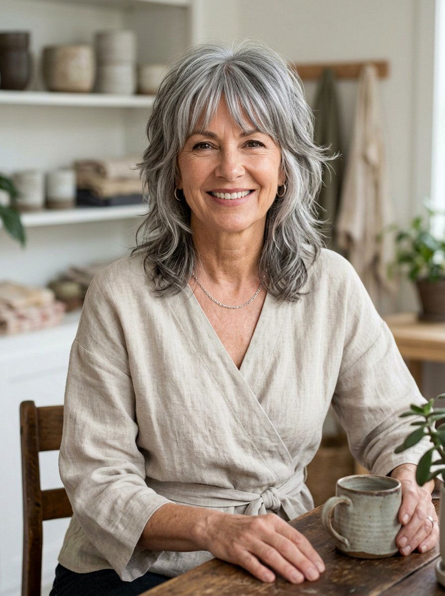 Natural Gray Mullet - 20 short mullet for women over 50 - 20 short mullet for women over 50