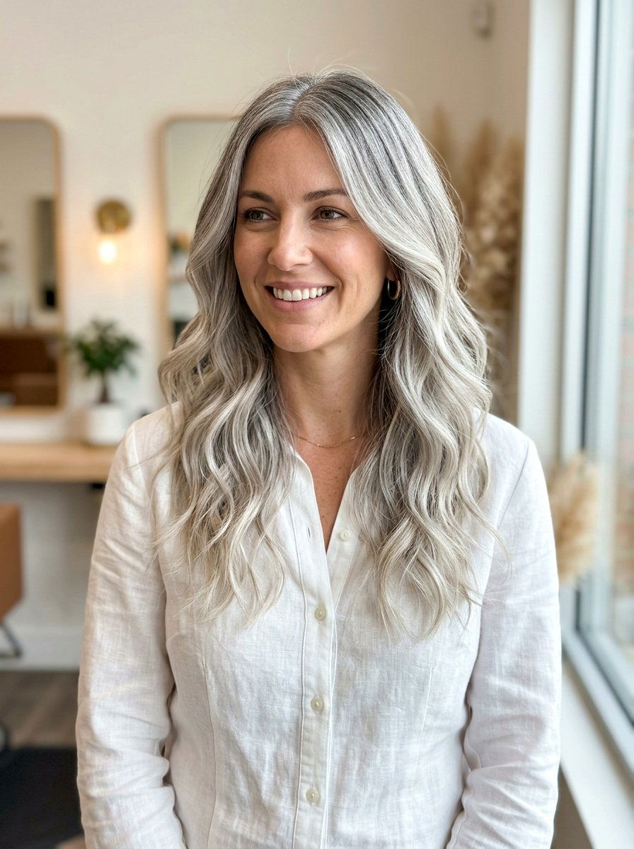 Natural Gray Root Smudge Balayage - 20 root smudge ideas for balayage - 20 root smudge ideas for balayage