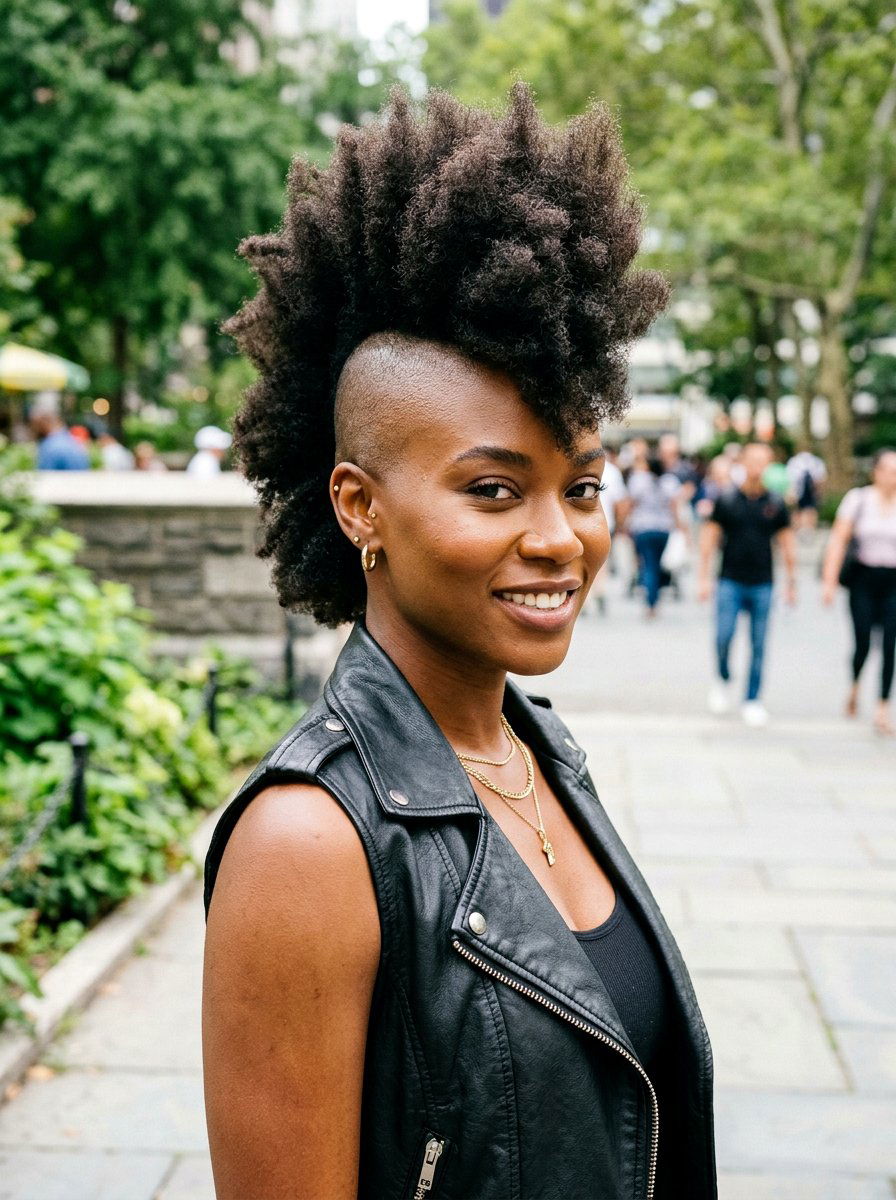 Natural Hair Mohawk Shaved Sides - 20 side shaved natural hairstyle - 20 side shaved natural hairstyle