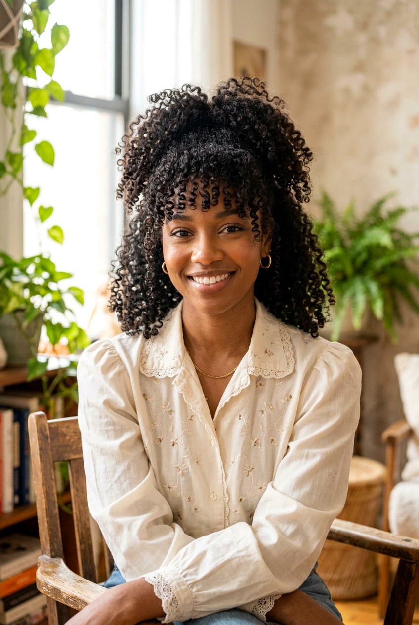 Natural Hair Ponytail With Bangs - 20 curly ponytail for natural hair - 20 curly ponytail for natural hair