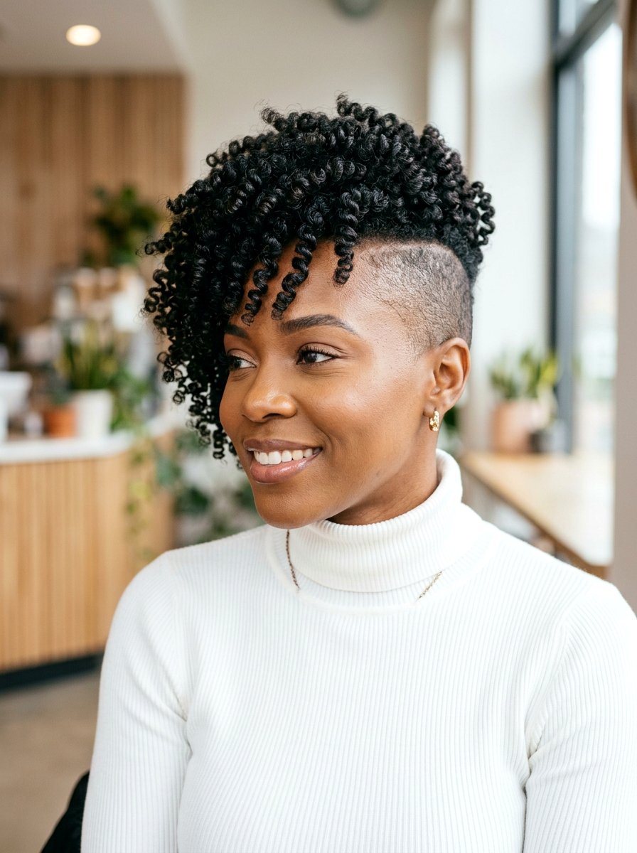 Natural Hair Twist Out Shaved Side - 20 side shaved natural hairstyle - 20 side shaved natural hairstyle