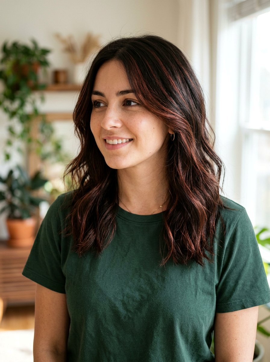 Natural Red Babylights On Dark Hair - 20 red babylights for dark brunette hair - 20 red babylights for dark brunette hair