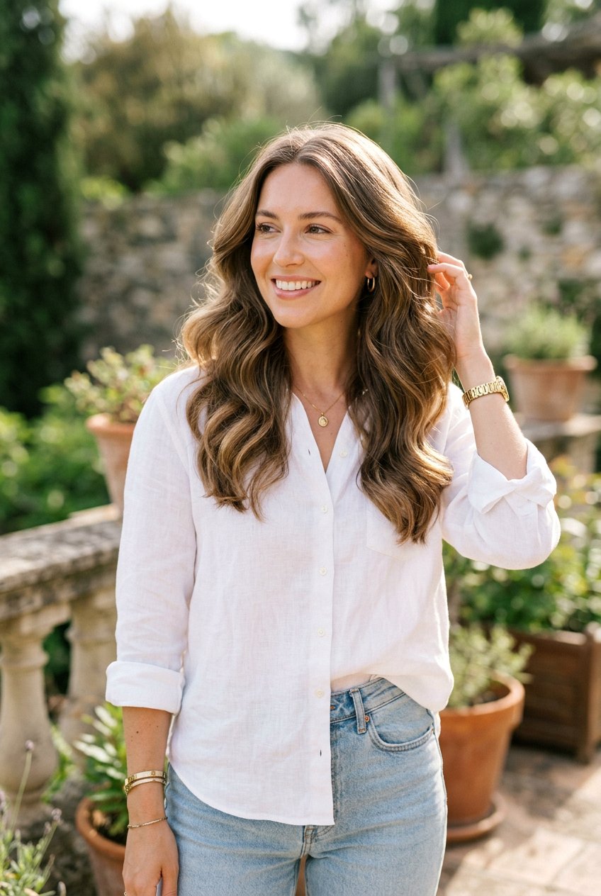 Natural Soft Waves Old Money Everyday Look - 20 old money hairstyles - 20 old money hairstyles