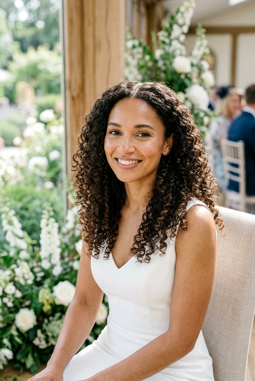 Natural Texture Bridal Soft Curls With Middle Part - 20 bridal soft curls with middle part - 20 bridal soft curls with middle part