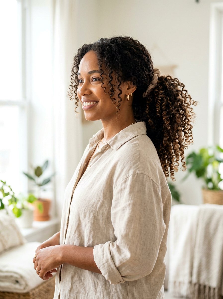 Natural Texture Curly Ponytail - 20 western ponytail with curls - 20 western ponytail with curls