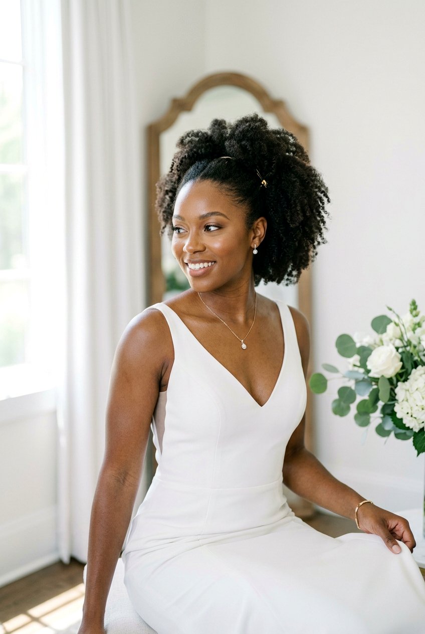 Natural Texture Curly Ponytail - 20 modern bridal ponytail with curls - 20 modern bridal ponytail with curls