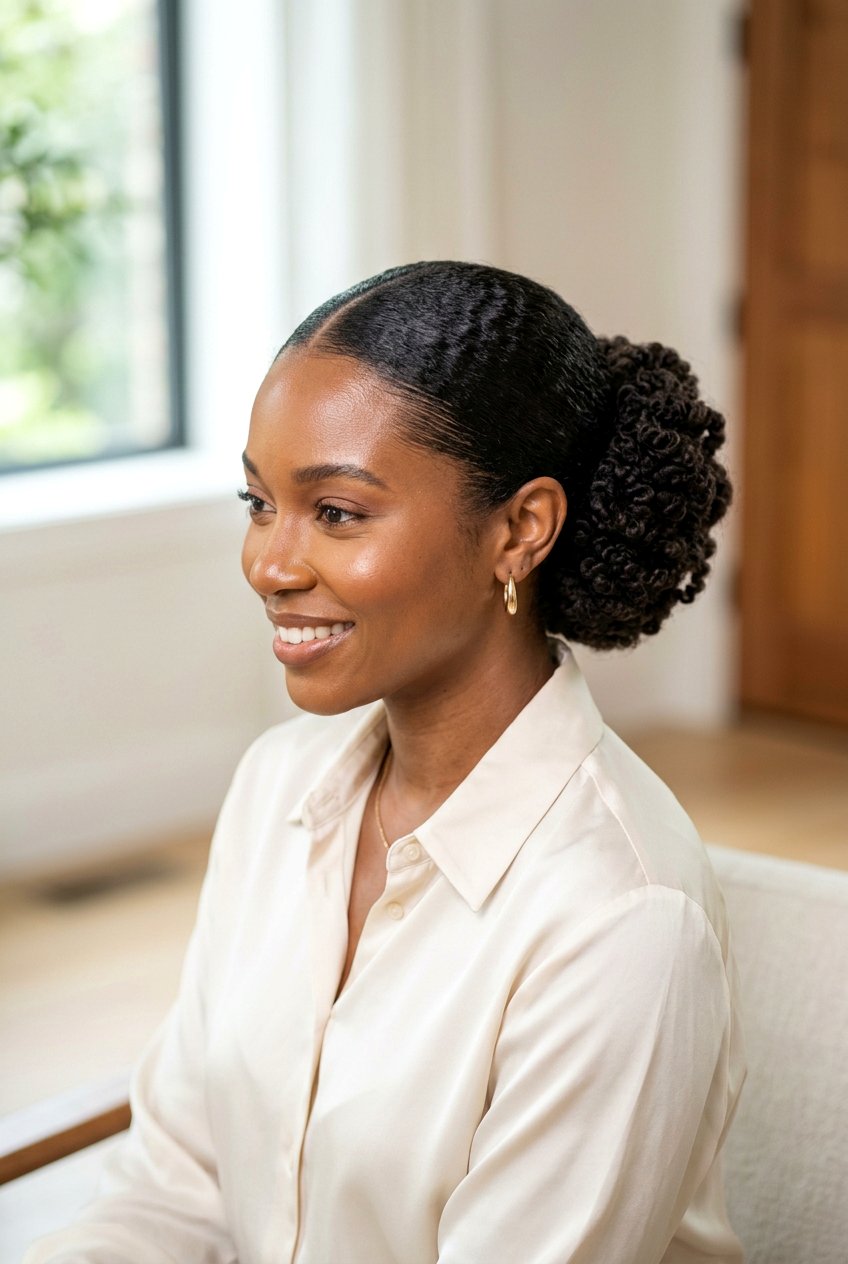 Natural Texture Updo - 20 bridal hairstyle with center part - 20 bridal hairstyle with center part