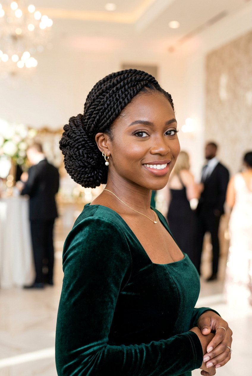 Natural Twist Bun Hairstyle For Work - 20 natural hairstyles for work - 20 natural hairstyles for work