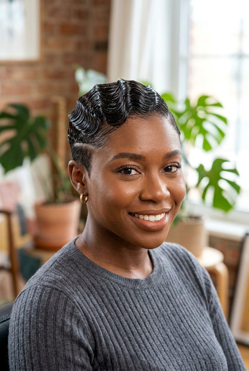 Natural hair finger waves - 20 finger waves hairstyle - 20 finger waves hairstyle