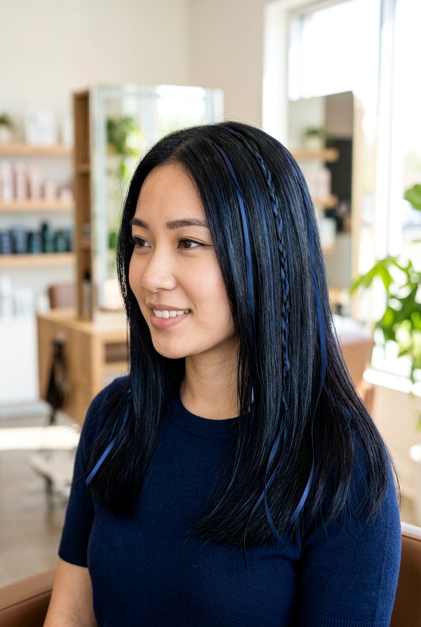 Navy Blue Highlights On Black Hair - 20 navy blue hair color - 20 navy blue hair color