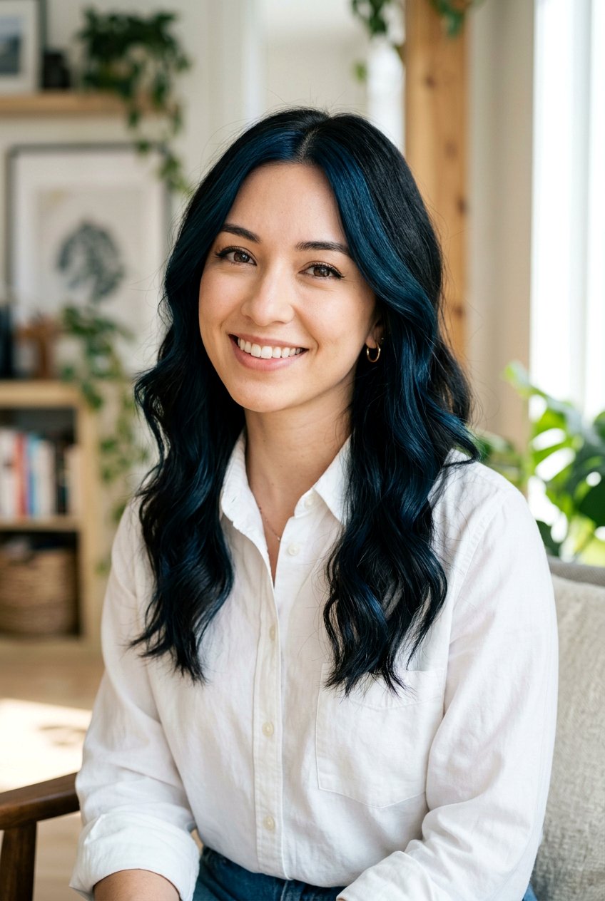 Navy Blue Money Piece on Black Hair - 20 blue money piece on black hair - 20 blue money piece on black hair