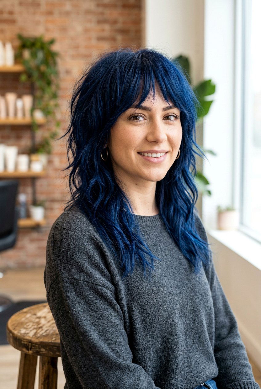 Navy Blue Shaggy Haircut - 20 navy blue hair color - 20 navy blue hair color