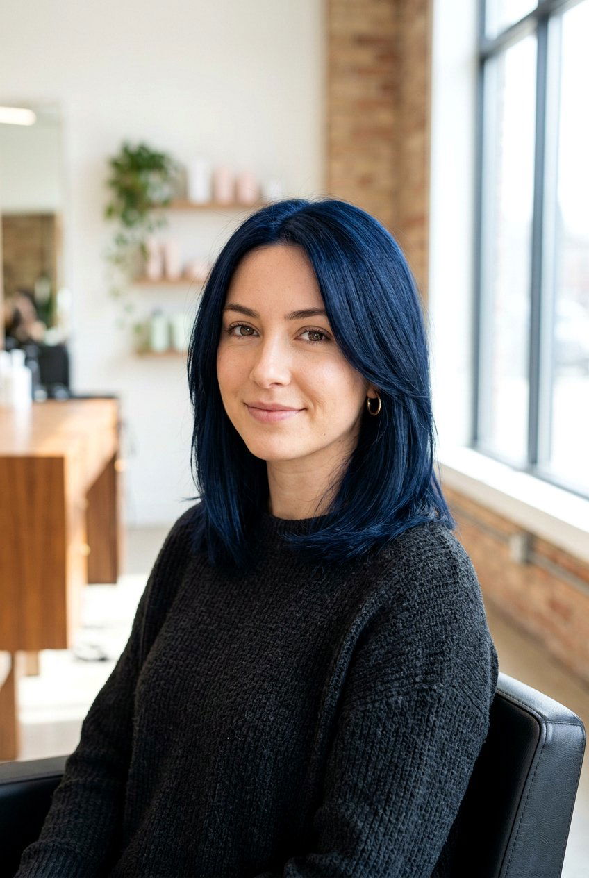 Navy Blue Shoulder Length Hair - 20 navy blue hair color - 20 navy blue hair color