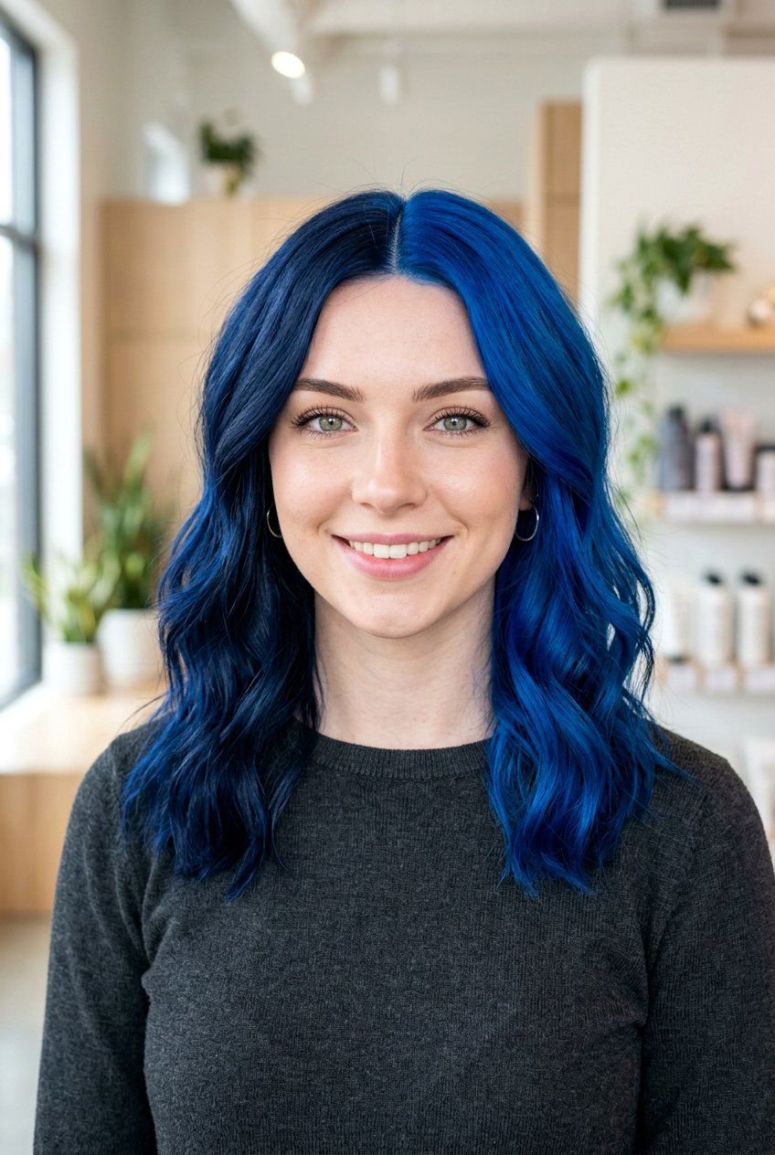 Navy and electric blue split dye - 20 split dye hair color - 20 split dye hair color