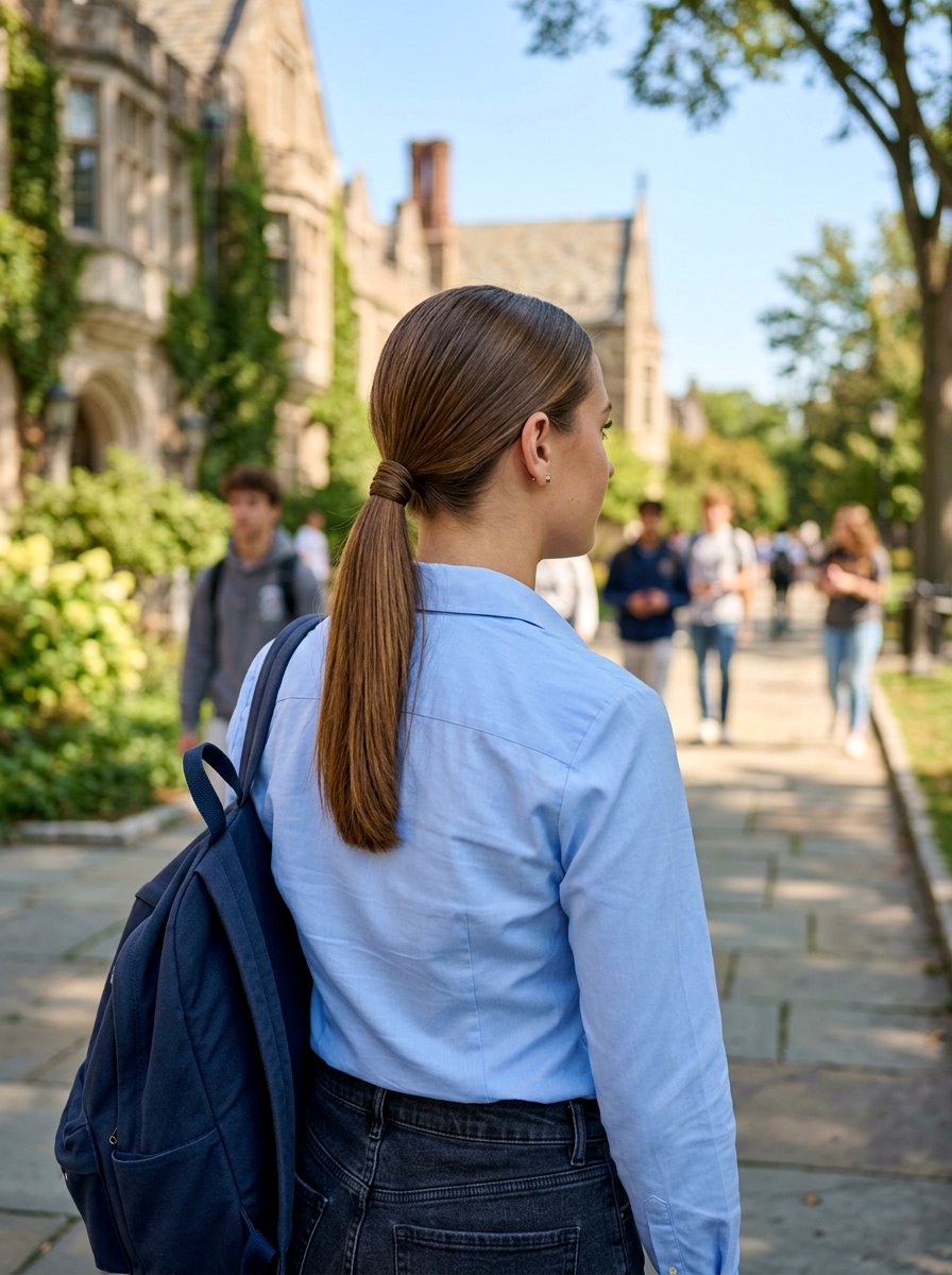 Neat Low Ponytail - 20 college girls polished internship hairstyle - 20 college girls polished internship hairstyle
