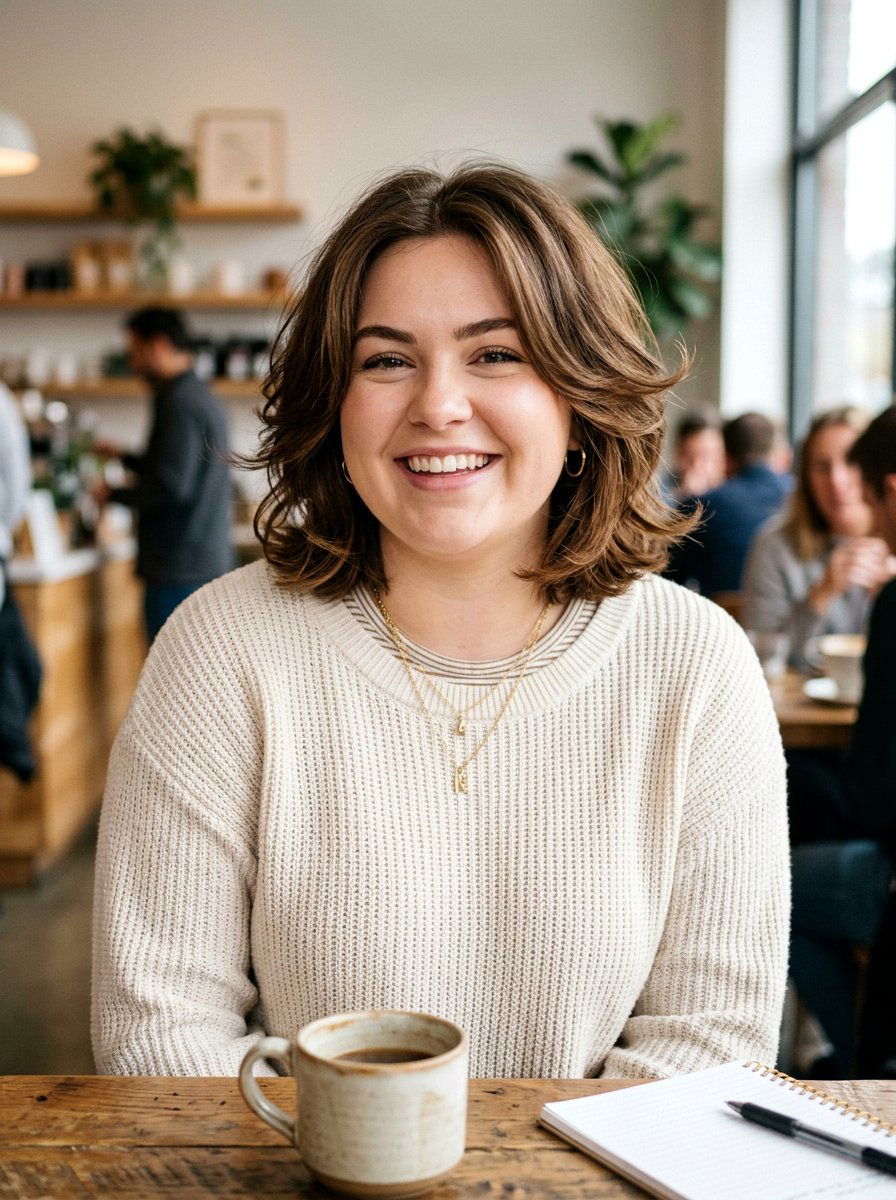 Neck Length Layered Cut for Chubby Round Face - 20 short haircut for round chubby face women - 20 short haircut for round chubby face women