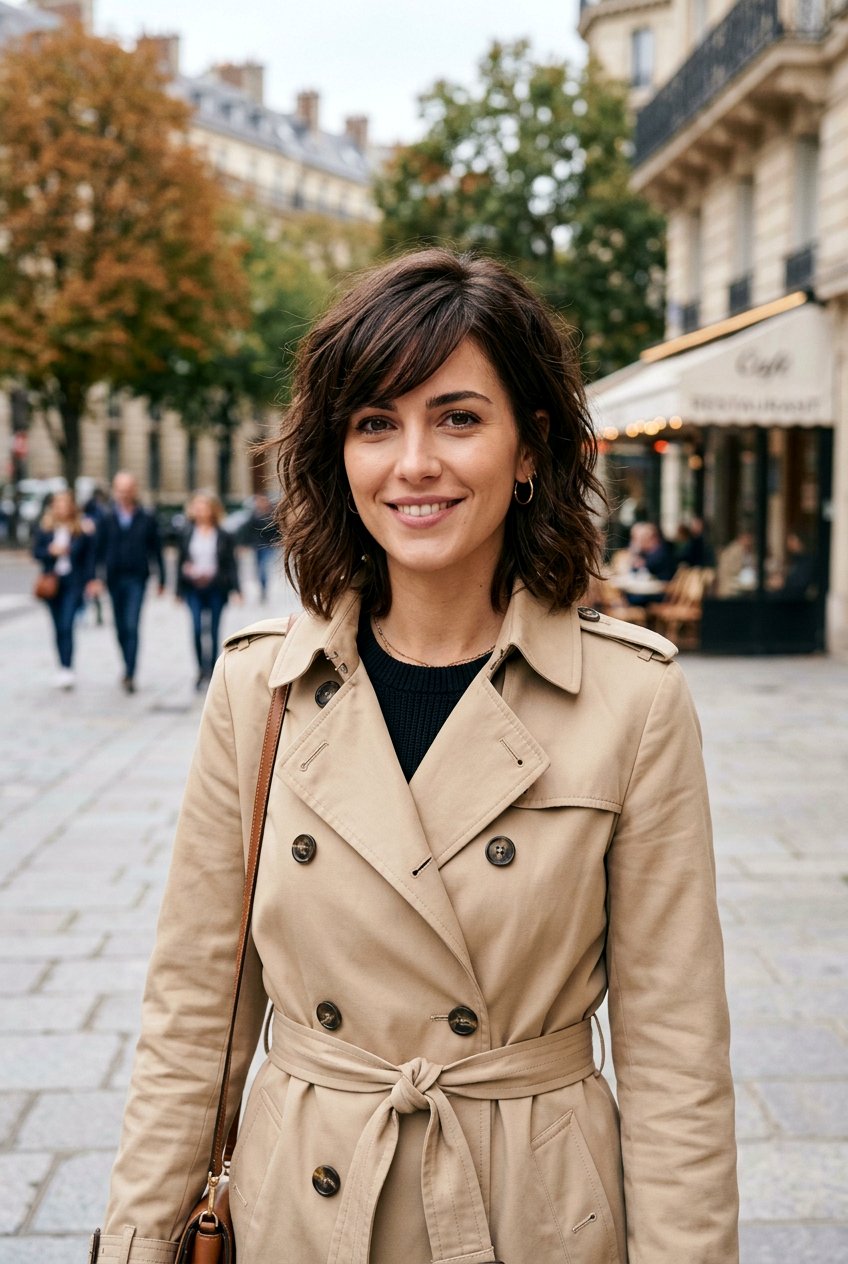 Neck Length Shag With Side Swept Bangs - 20 modern shag for mature women - 20 modern shag for mature women