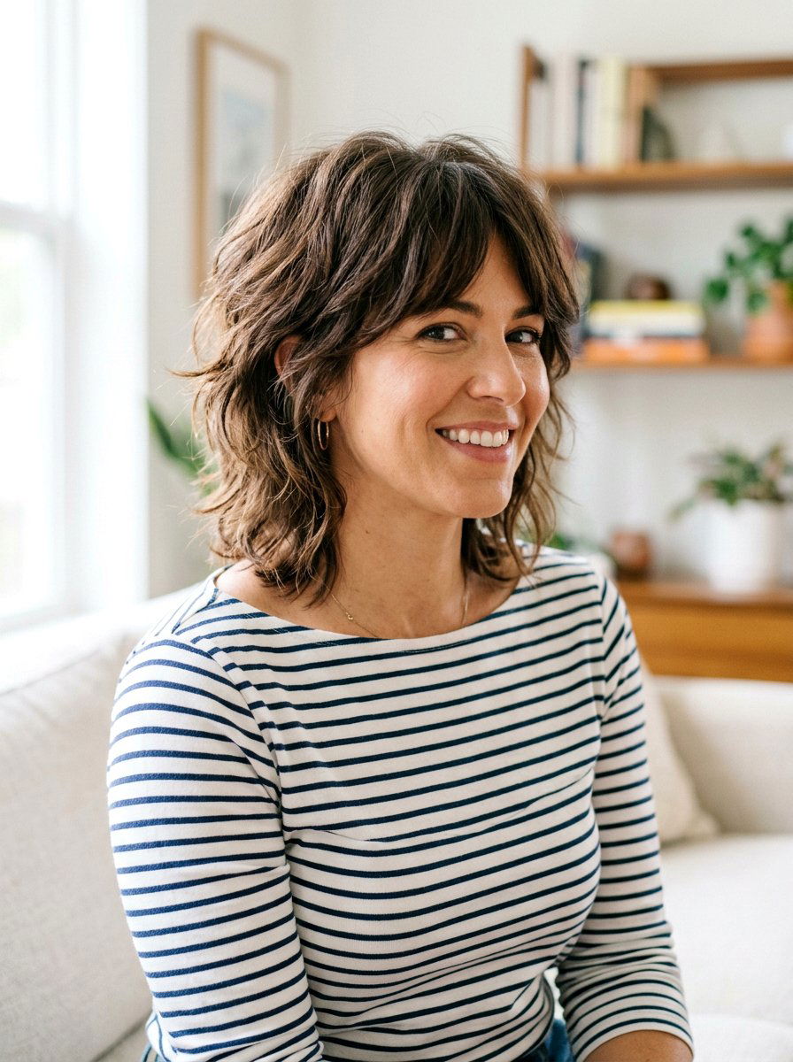 Neck Length Shaggy Cut - 20 soft shaggy layers for older women - 20 soft shaggy layers for older women