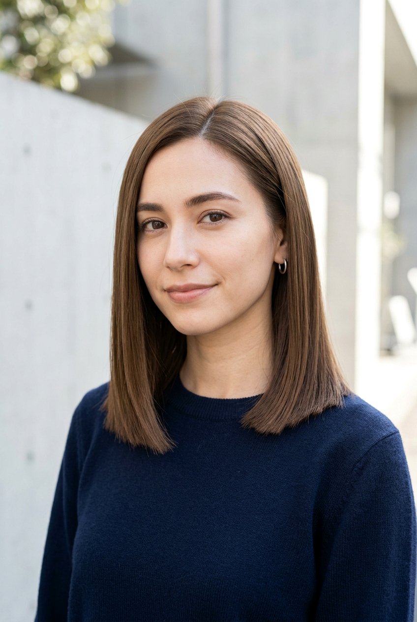 Neck Length Straight Blunt Cut - 20 short straight hairstyles - 20 short straight hairstyles