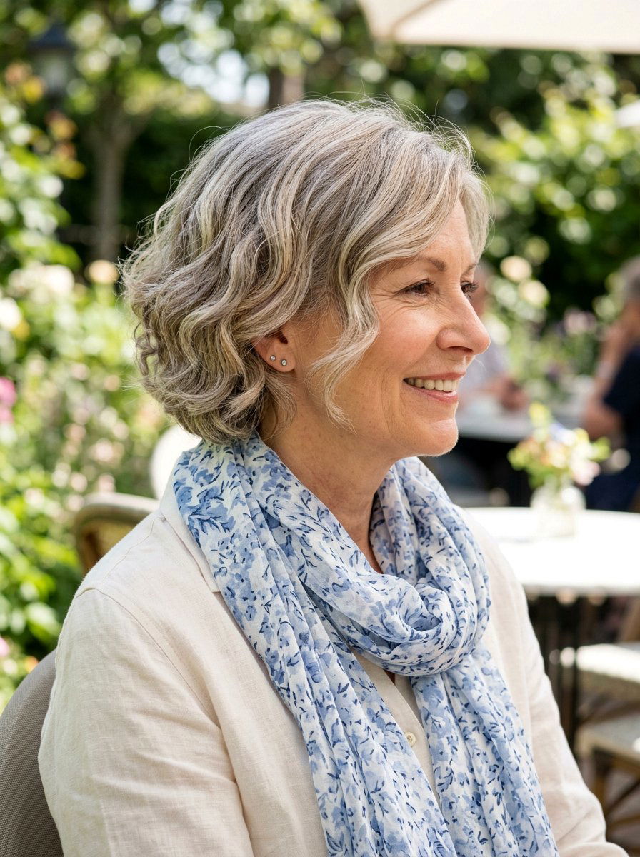 Neck Length Wavy Bob Haircut - 20 wavy bob haircut for mature women - 20 wavy bob haircut for mature women