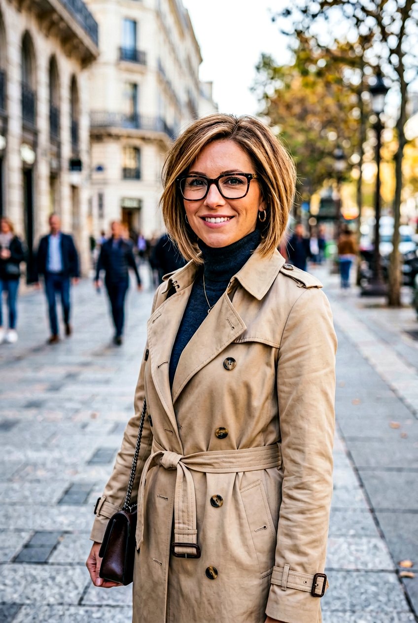 Neck Length Wedge Hairstyle - 20 modern wedge for women with glasses - 20 modern wedge for women with glasses