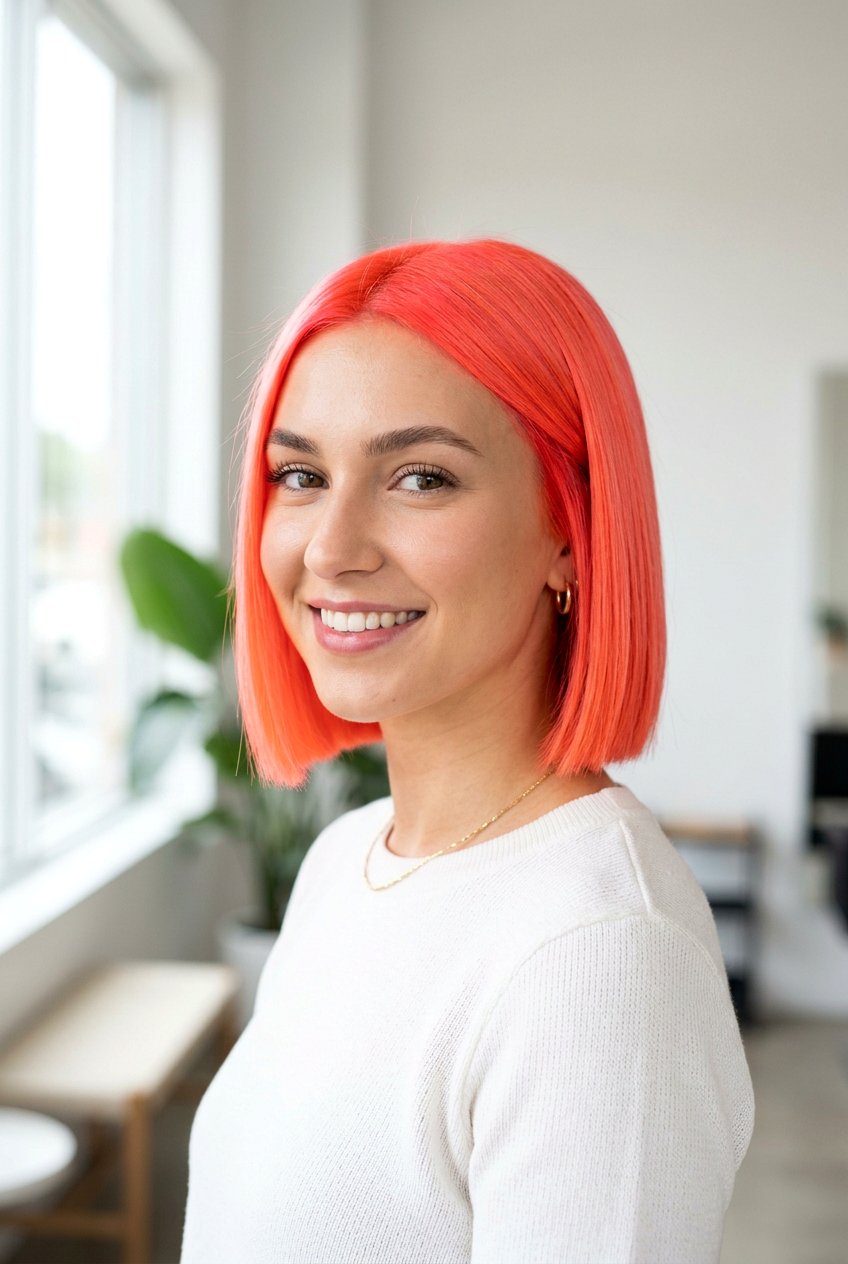 Neon Coral Hair - 20 coral hair color ideas