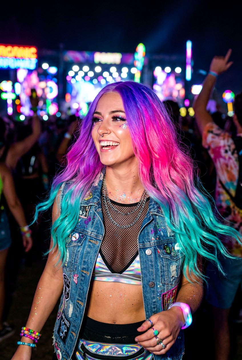 Neon Galaxy Hair Color - 20 galaxy hair color ideas - 20 galaxy hair color ideas