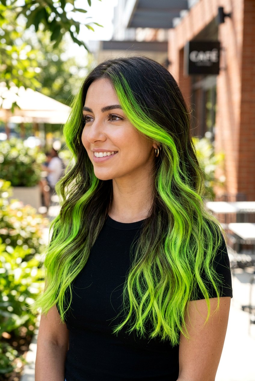 Neon Green Balayage Hair - 20 neon green hair color - 20 neon green hair color