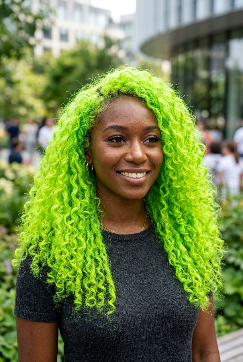 Neon Green Curly Hair Color - 20 neon green hair color - 20 neon green hair color