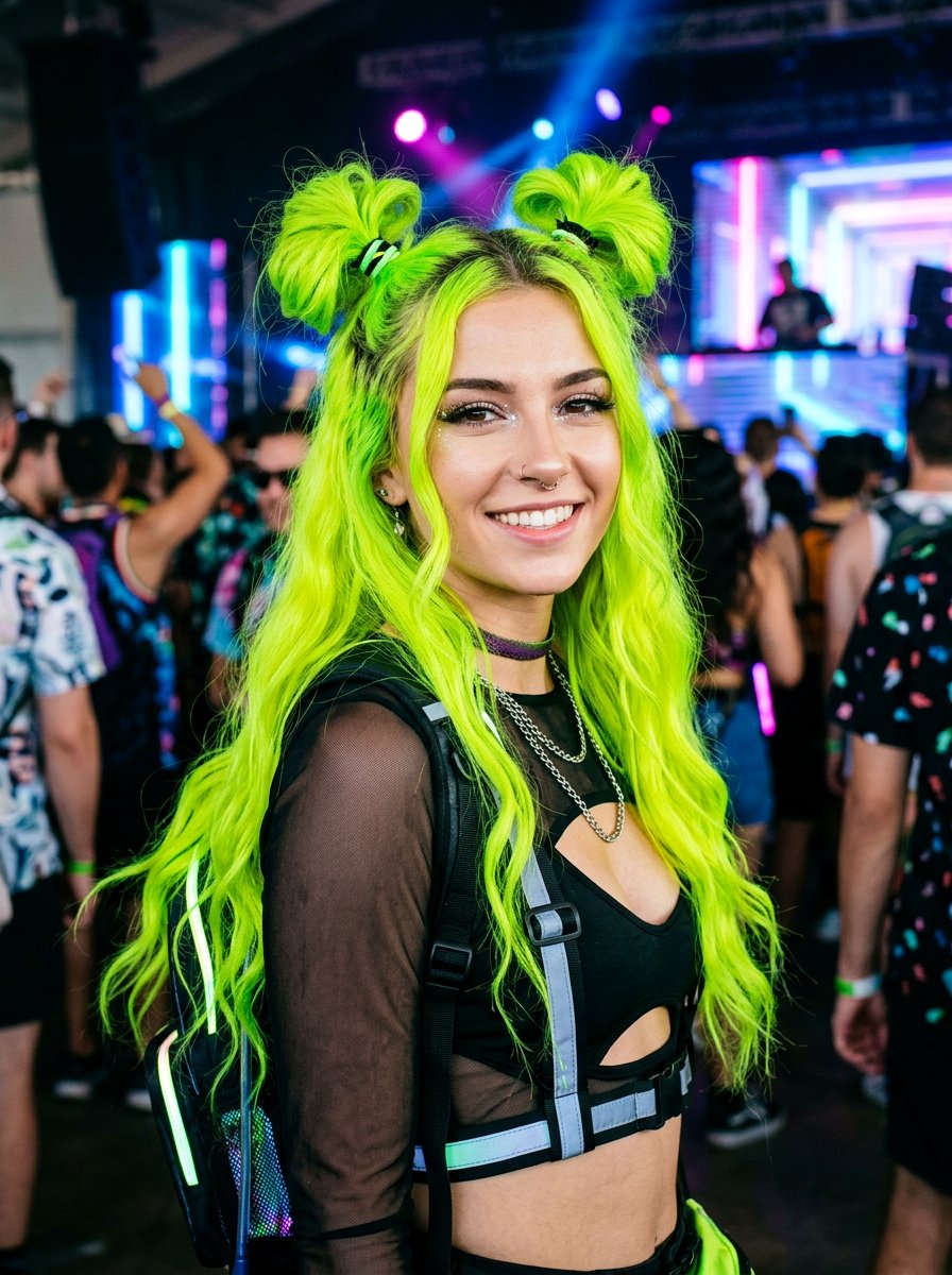 Neon Green Hair Color - 20 rave hair color ideas - 20 rave hair color ideas