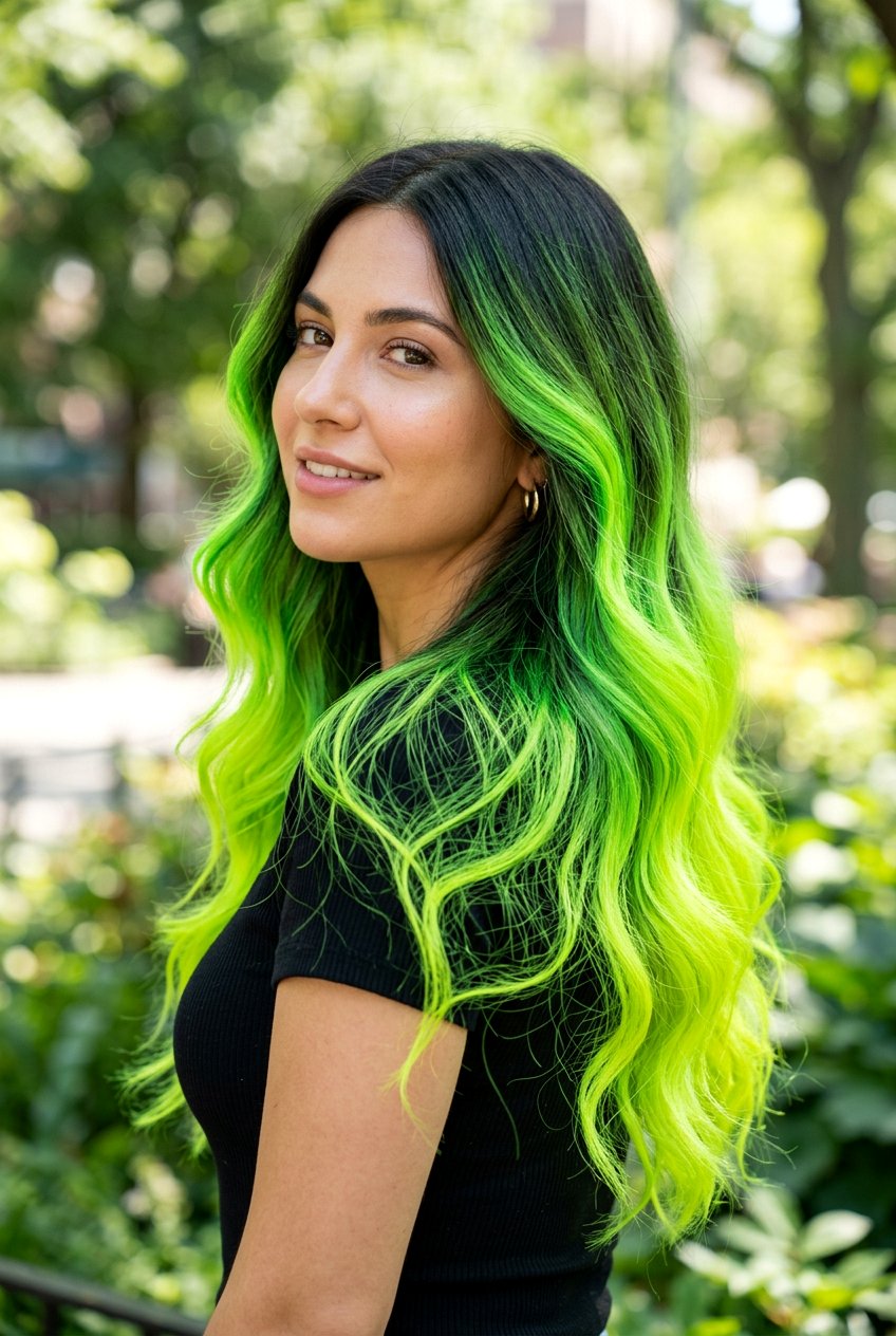 Neon Green Ombre Hair - 20 neon green hair color - 20 neon green hair color