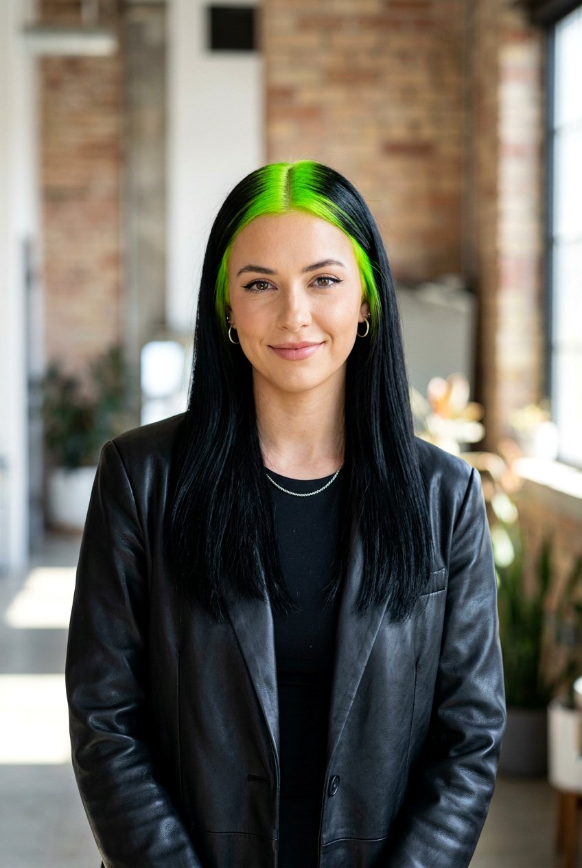 Neon Green Roots - 20 editorial hair color ideas - 20 editorial hair color ideas