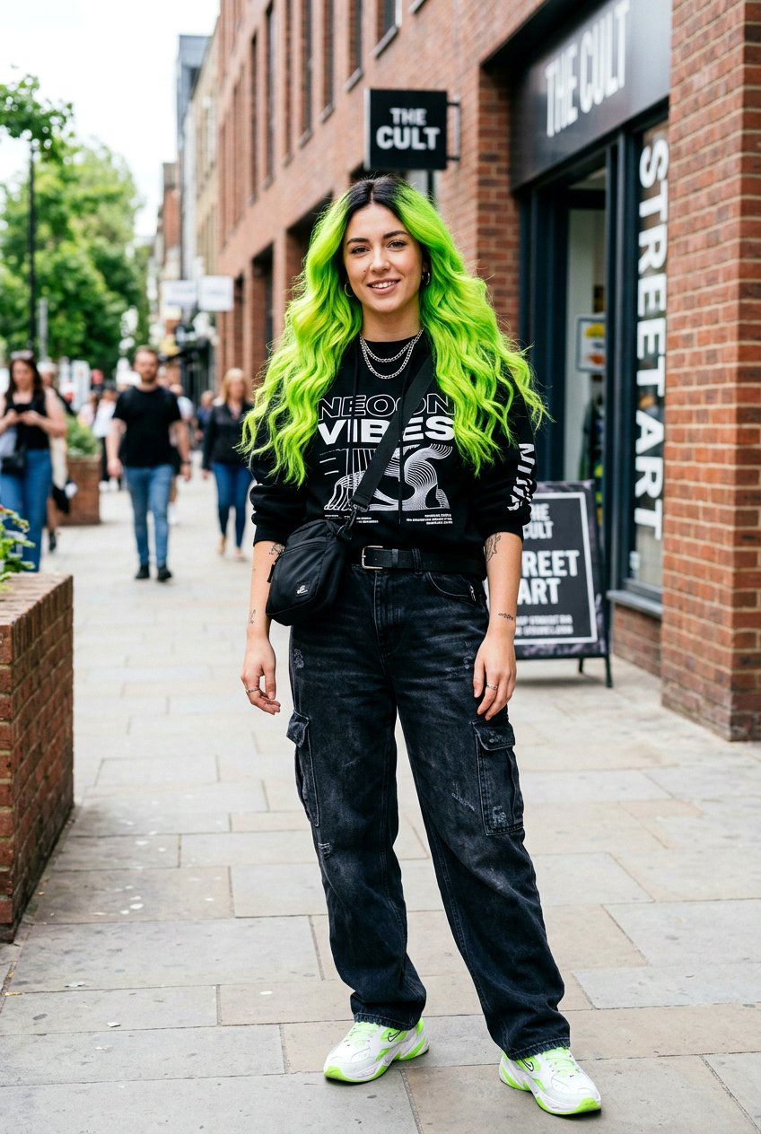 Neon Green Shadow Root Hair - 20 neon green hair color - 20 neon green hair color