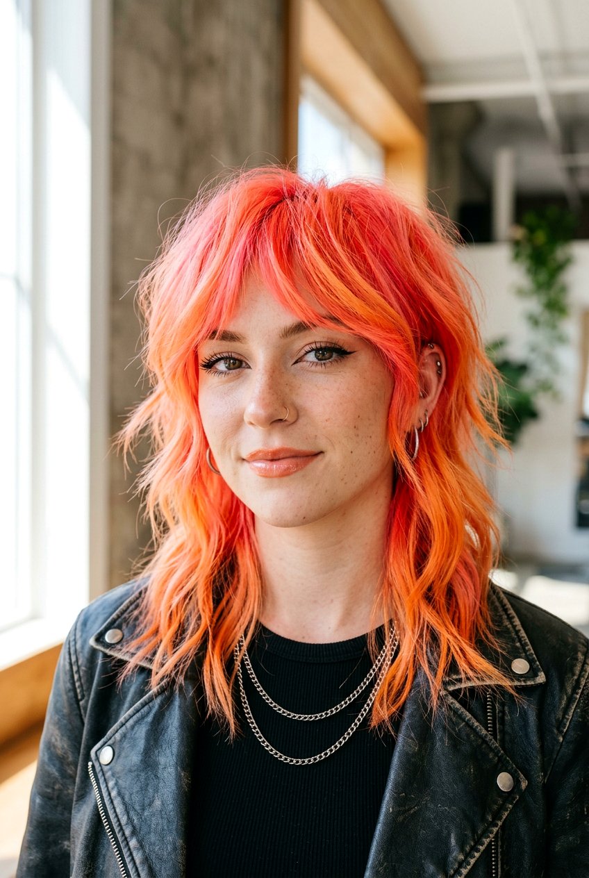 Neon Peach Hair - 20 peach hair color ideas - 20 peach hair color ideas