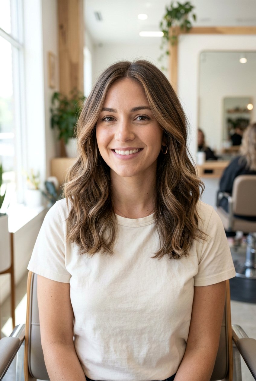 Neutral Brown Balayage On Shoulder Length Hair - 20 neutral brown balayage - 20 neutral brown balayage