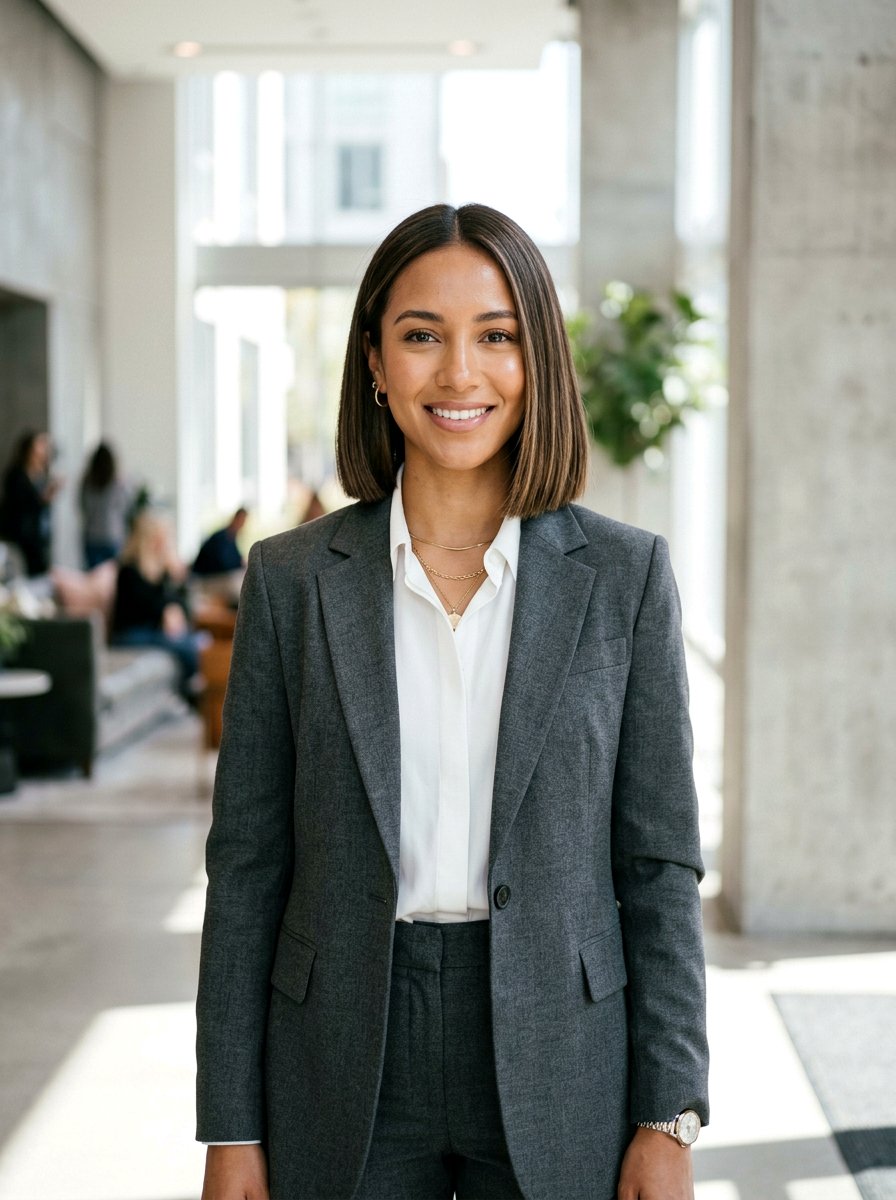 Neutral Brunette With Babylights On Blunt Cut - 20 neutral brunette with babylights - 20 neutral brunette with babylights