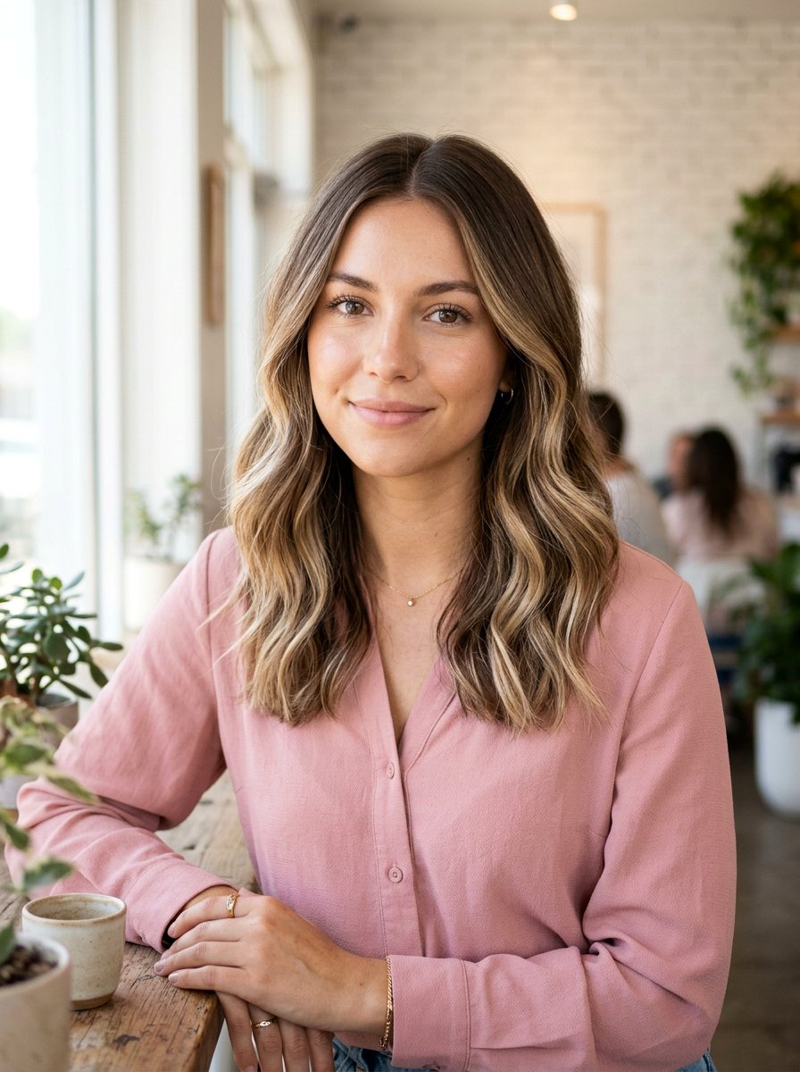 Neutral Brunette With Babylights On Shoulder Length Hair - 20 neutral brunette with babylights - 20 neutral brunette with babylights