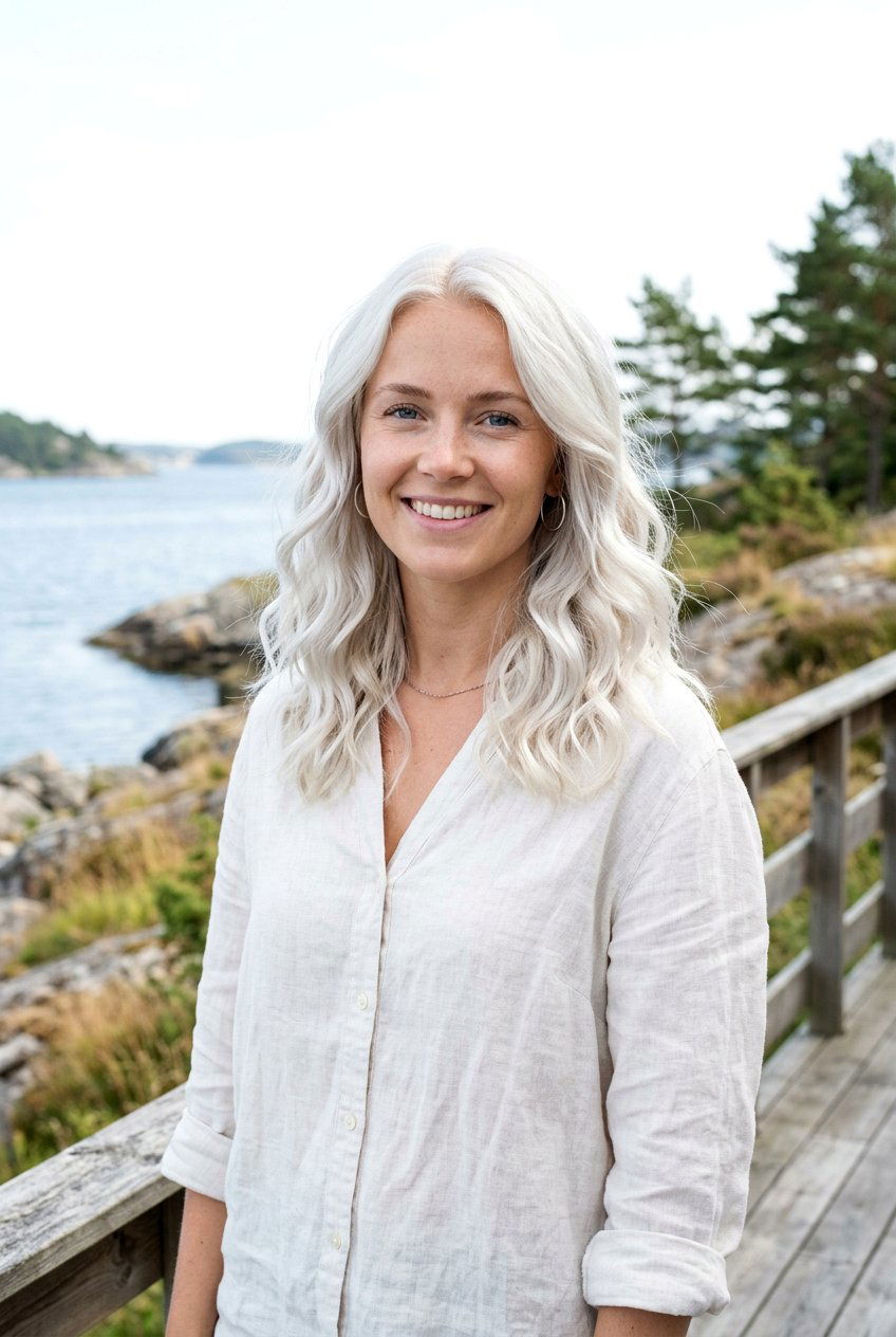 Nordic White Blonde Mid Length Waves - 20 elegant white blonde hair color - 20 elegant white blonde hair color