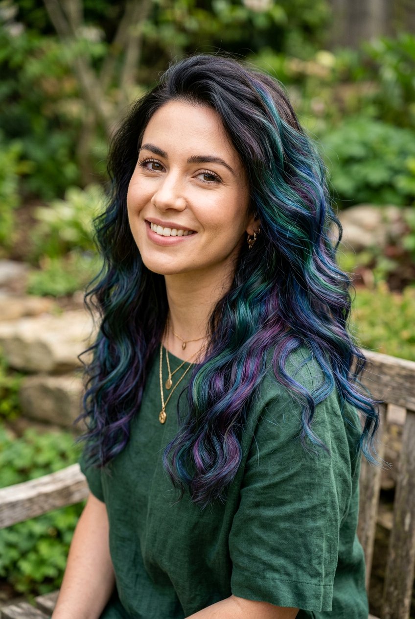 Oil Slick Hair Color Wavy Style - 20 oil slick hair color - 20 oil slick hair color