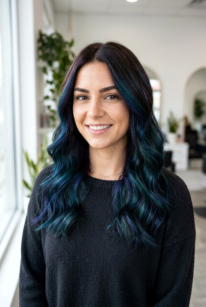 Oil Slick Hair Color on Dark Brown Hair - 20 oil slick hair color - 20 oil slick hair color