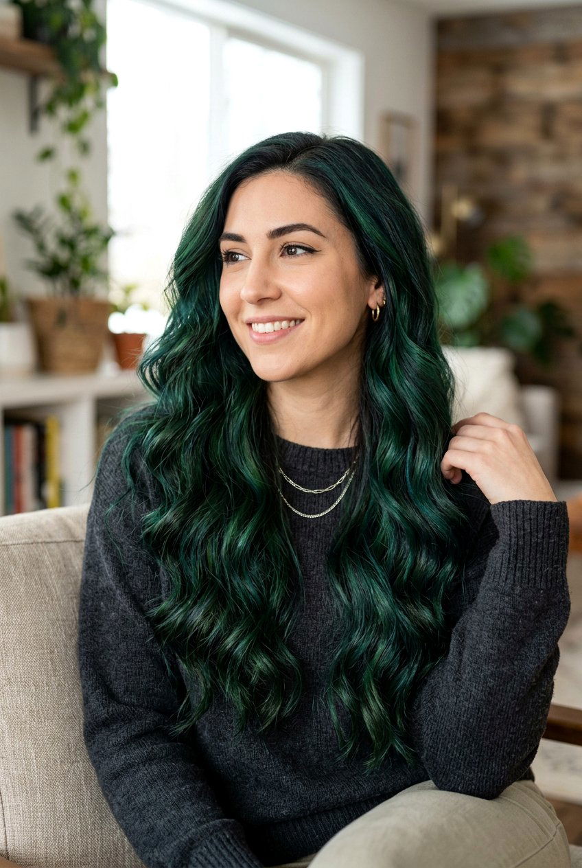 Oil Slick Hair Color with Green and Teal - 20 oil slick hair color - 20 oil slick hair color