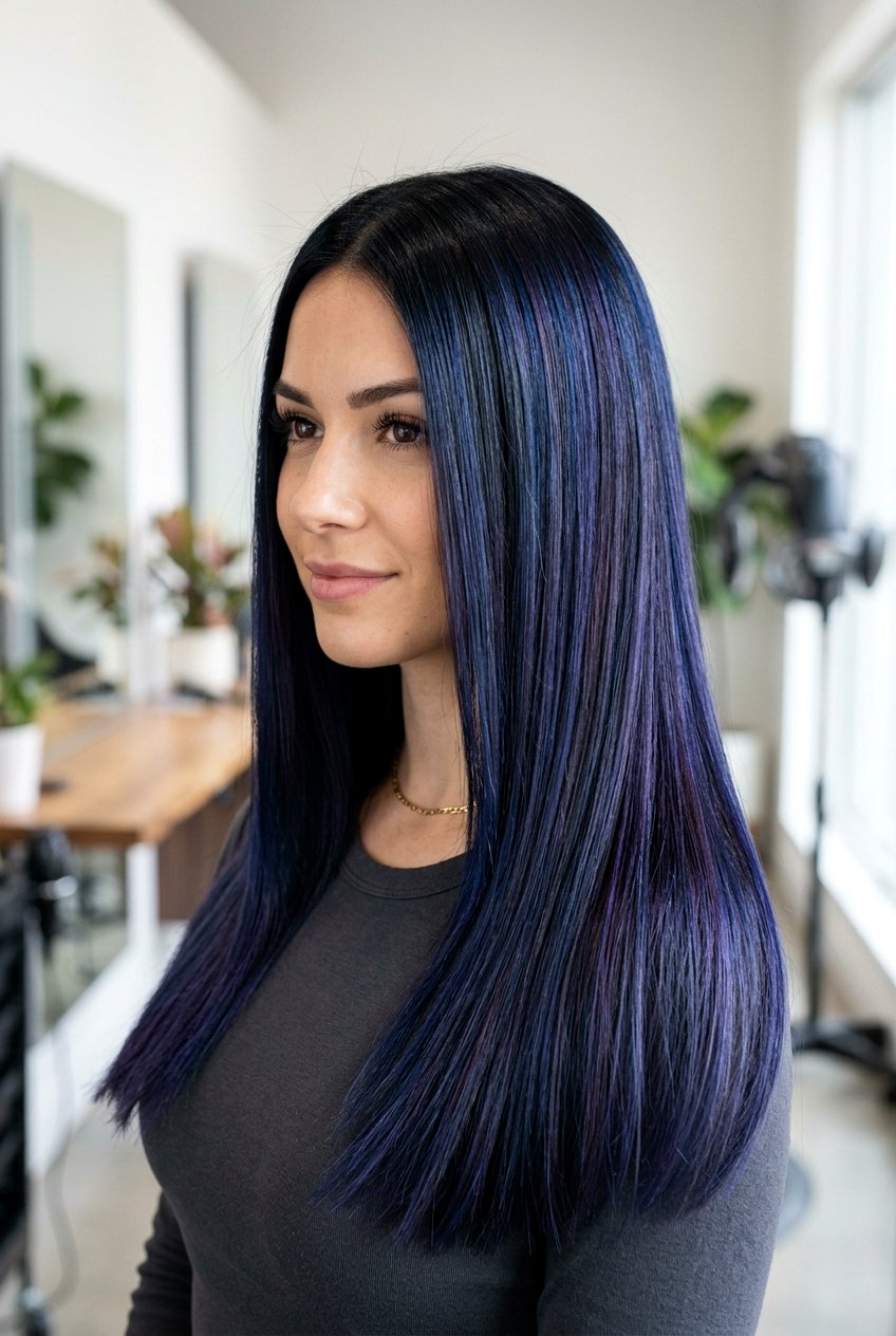Oil Slick Hair Color with Indigo and Black - 20 oil slick hair color - 20 oil slick hair color