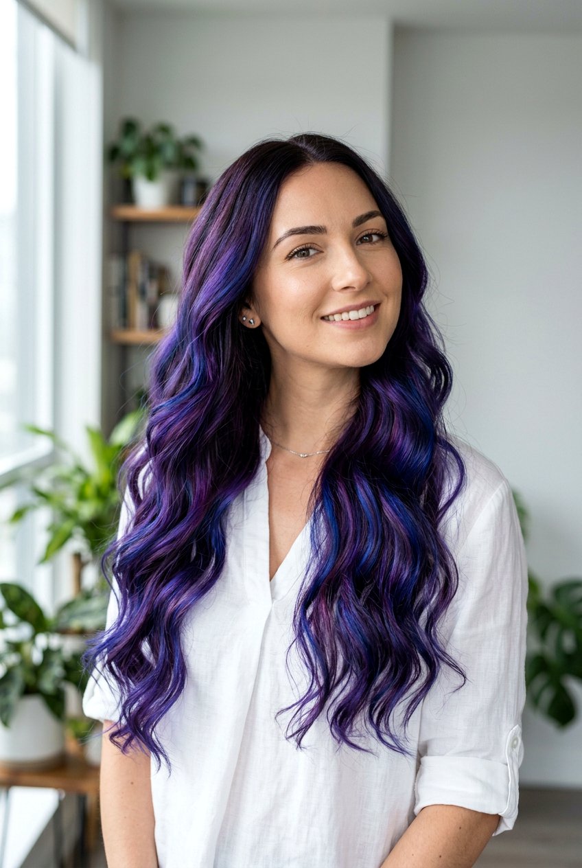 Oil Slick Hair Color with Purple and Blue - 20 oil slick hair color - 20 oil slick hair color