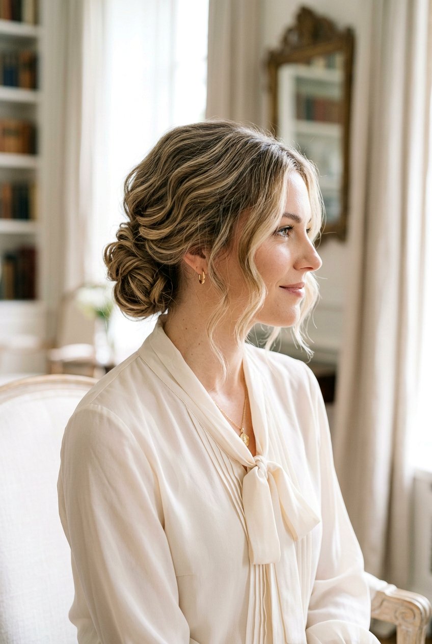 Old Money Bun With Soft Waves - 20 old money bun hairstyle - 20 old money bun hairstyle