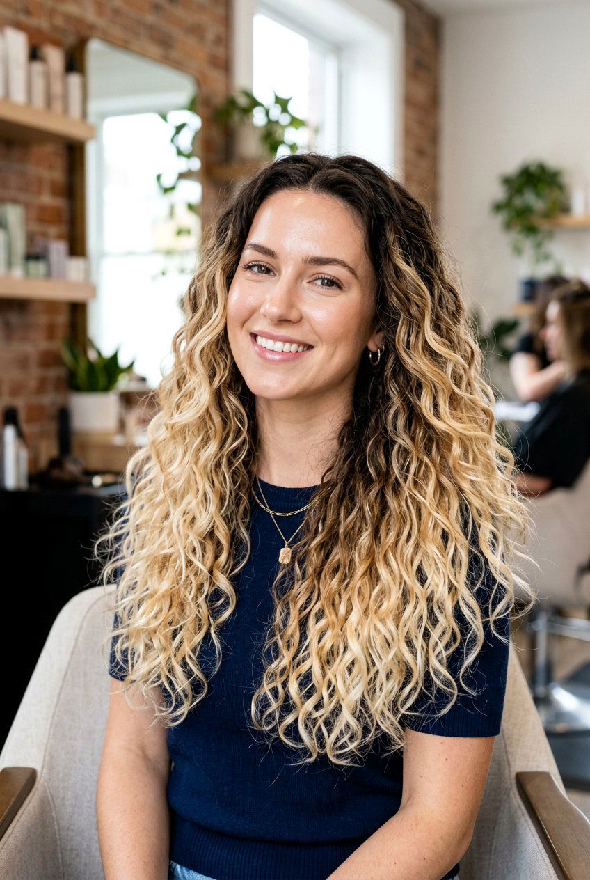 Ombre Blonde on Curly Hair - 20 blonde highlights for curly hair - 20 blonde highlights for curly hair