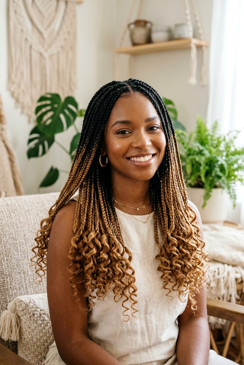 Ombre Bohemian Box Braids - 20 bohemian box braids - 20 bohemian box braids